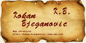 Kokan Bjeganović vizit kartica
